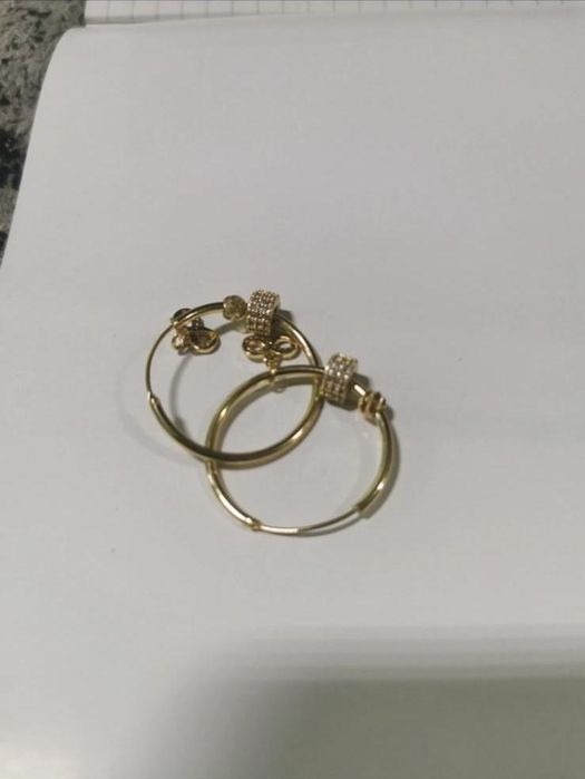 Cercei și lanț placate cu 18k