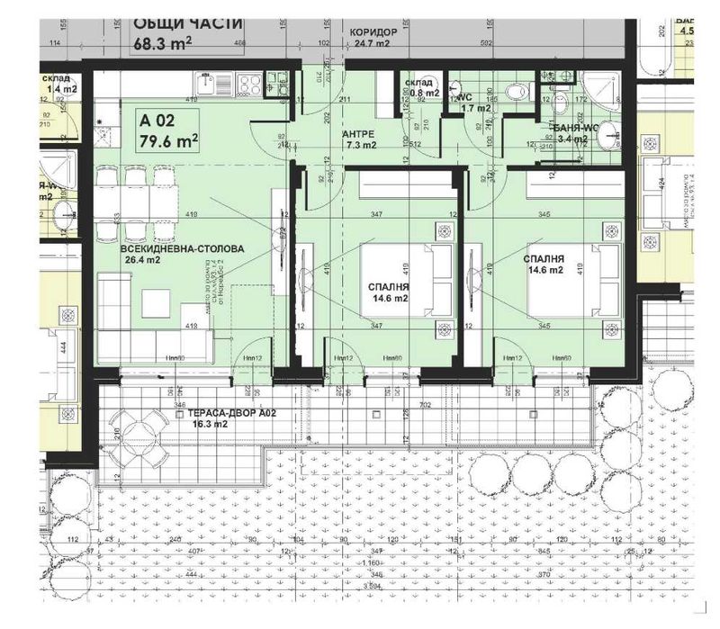 Тристаен за продажба в кв. Малинова долина