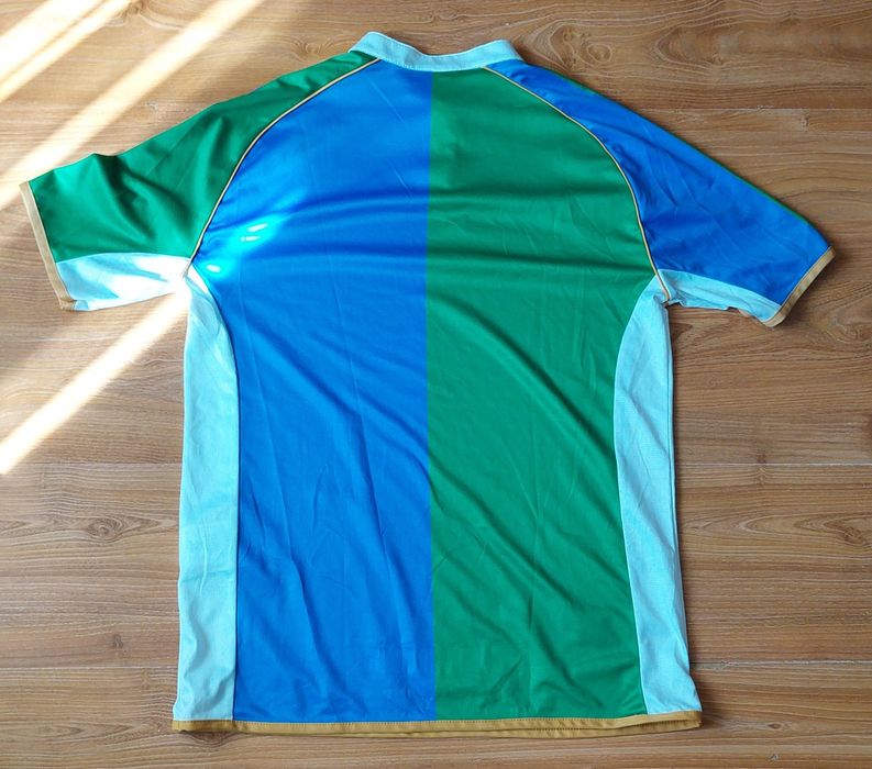 Tricou Rugby Erreà - Mărimea L - Model Verde/Albastru - Material Tehnic