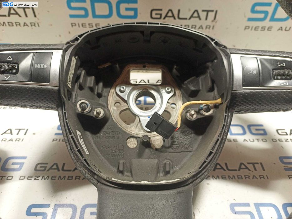 Volan Piele Perforata 3 Spite Fara Comenzi FARA Airbag Audi A4 B8 2008 - 2012 [L0782]