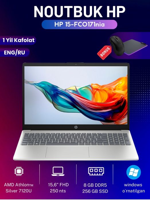 Hp noutbuk 8G/256G