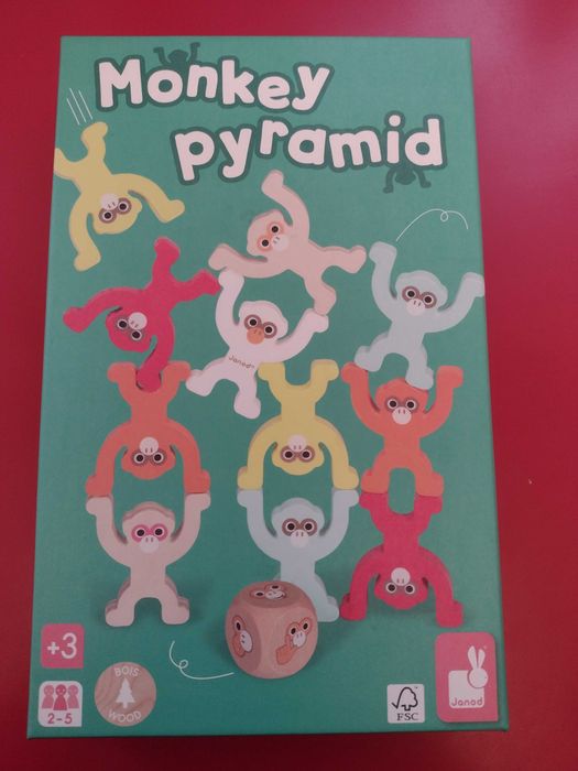 Детска дървена игра за сръчност Janod с маймунки+подарък пъзел