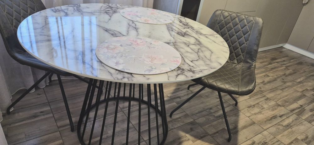 Set Masa marmură cu 4 scaune