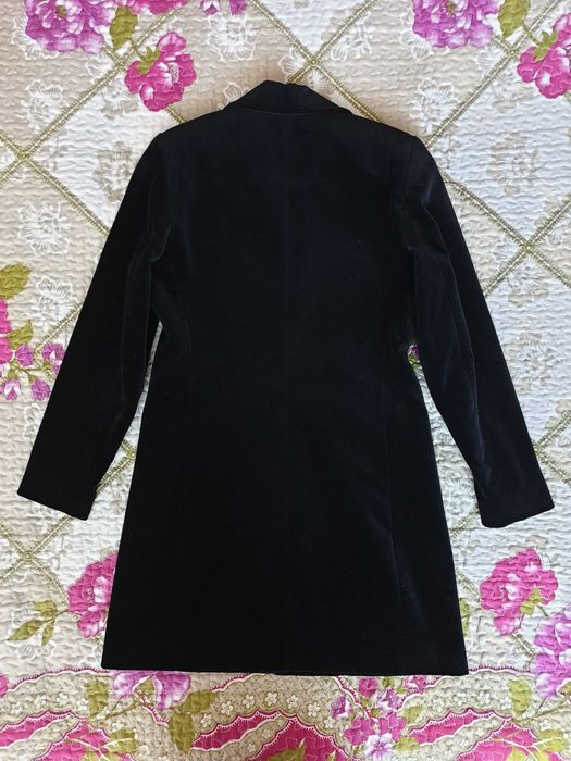 Sacou lung pardesiu catifea bumbac Harrods esarfa matase