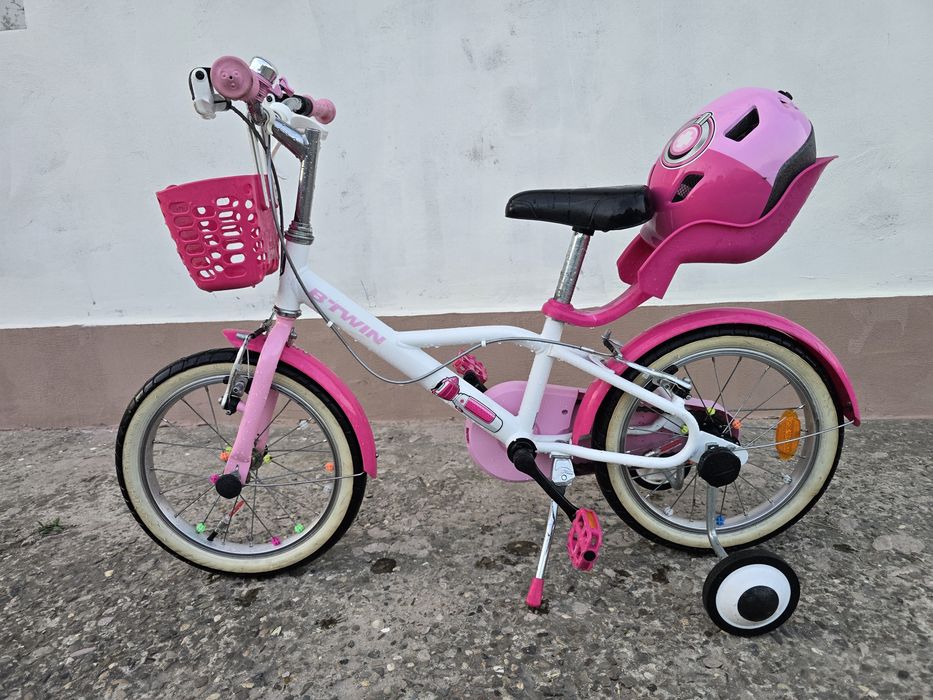 Bicicleta copii fetite 4-7 ani roti ajutătoare  roti 16 inch
