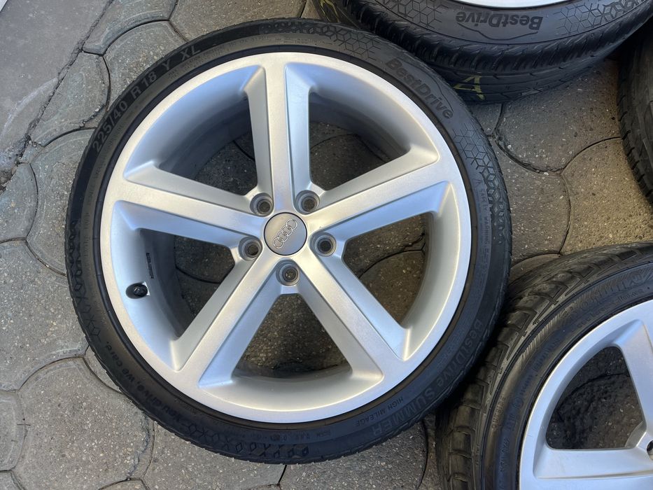 Jante aliaj 5x112mm, anvelope vara 225/40 R18 Audi A3, A4, A6, VW, Seat  Skoda
