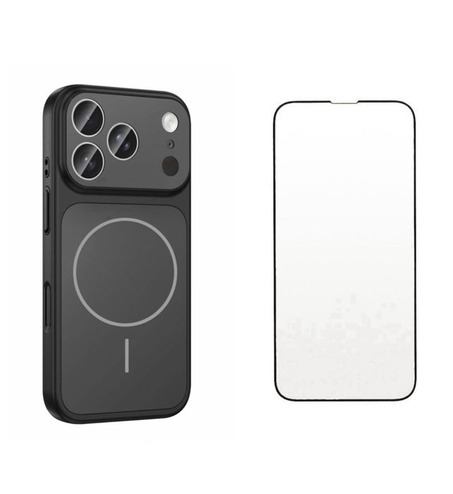 Iphone 15 16 PRO MAX  Husa Magnetic Case si Folie Sticla Curved 5D 9D