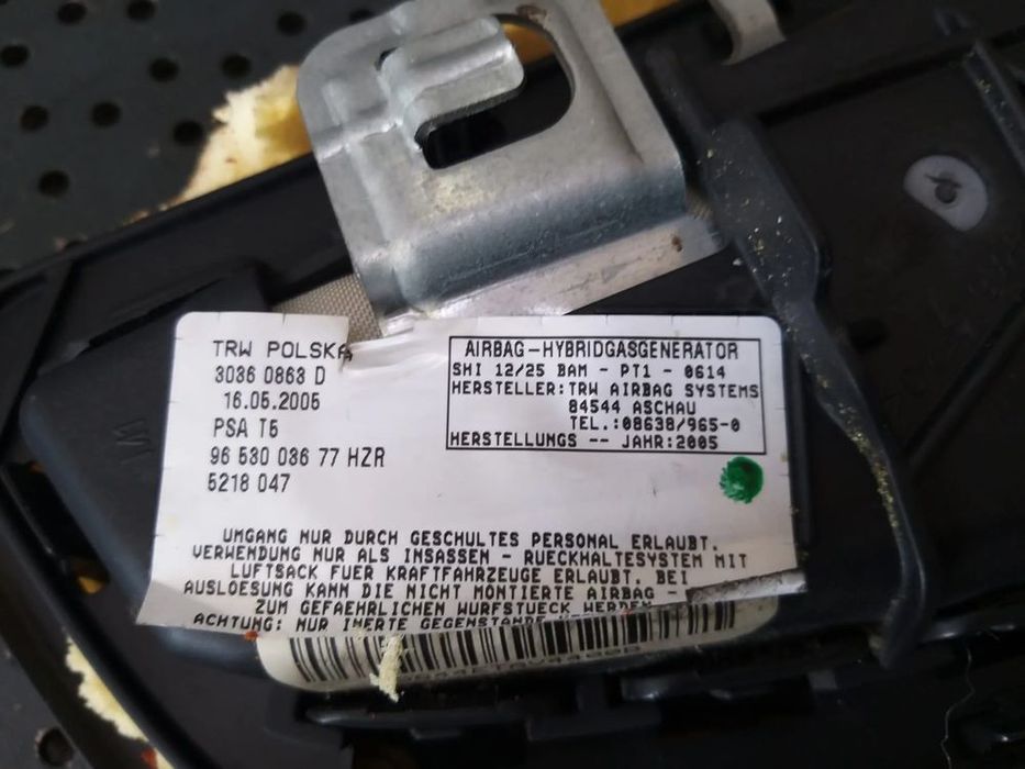 Airbag scaun dreapta fata peugeot 307 break 30360863d 9653003677