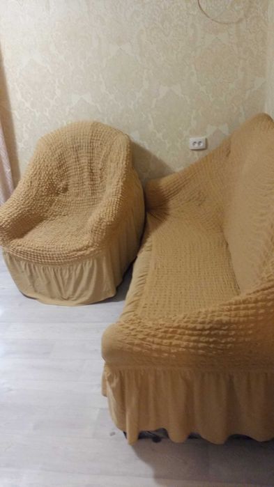 Диван велюр и кресло