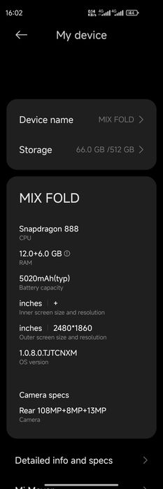 Xiaomi mix fold открывашка