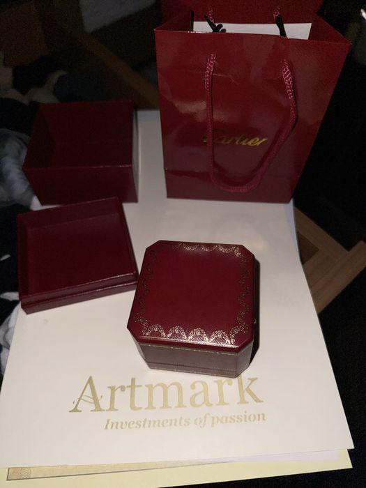 Inel Cartier, model C ring, aur alb decorat cu diamante, doc just