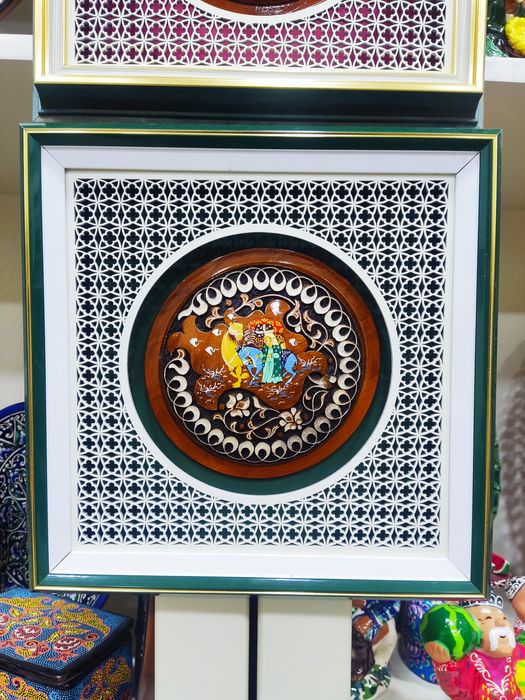 Картинка, деревянный панно, декоратив тарелка, совға интерер учун.