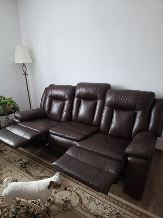 Canapea recliner piele naturală