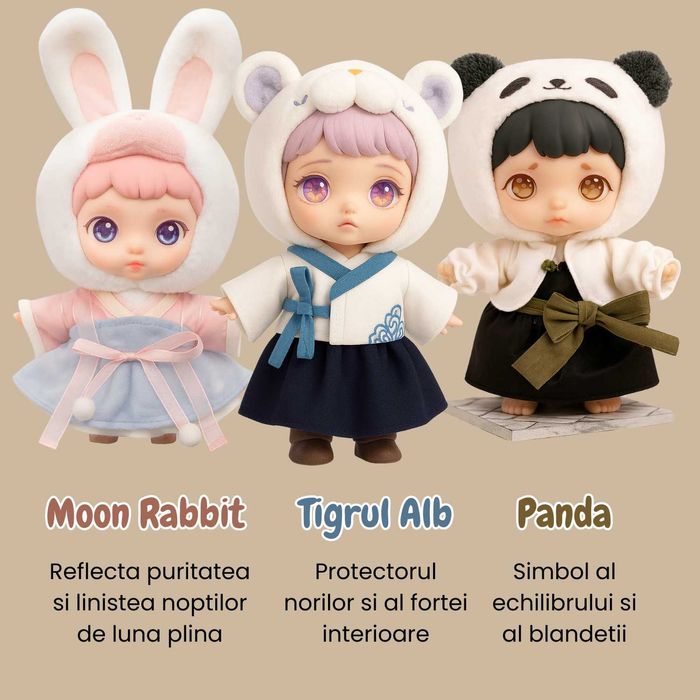 figurina de plus in cutie surpriza, 6 personaje mitologice, 16,5 cm
