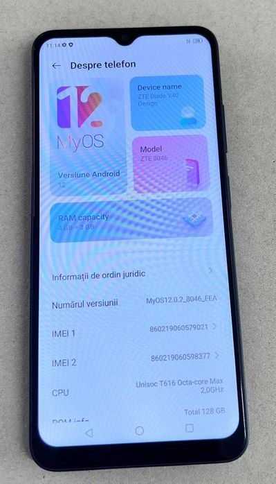 Vand ZTE Blade V40 Design 128 gb/ 4+3 gb ram, probleme camere