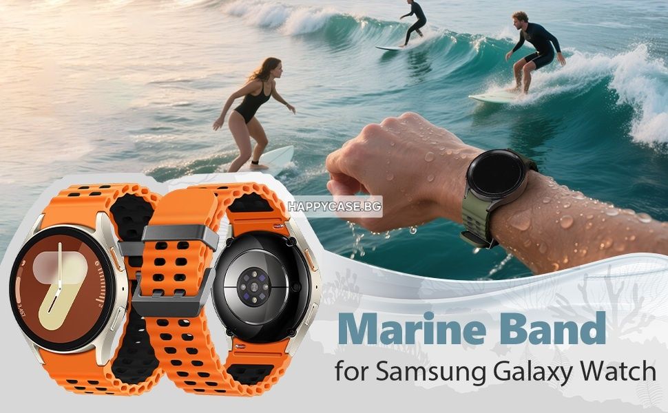 Samsung Galaxy Watch 7 6 5 4 3 / Pro / FE / Classic / MARINE NO GAP Силиконова каишка