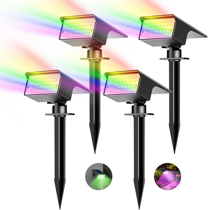 Proiectoare solare RGB -4 bucati