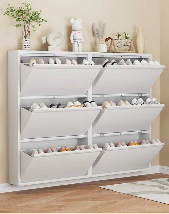 Обувной шкаф 15 см глубиной, металл, закруглённые углы