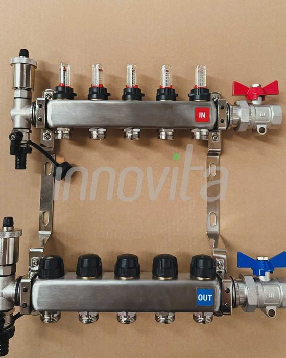 Колектор за подово отопление GiacoFloor–пълен комплект,готов за монтаж