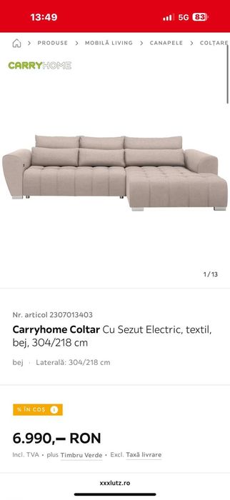 Vand canapea noua