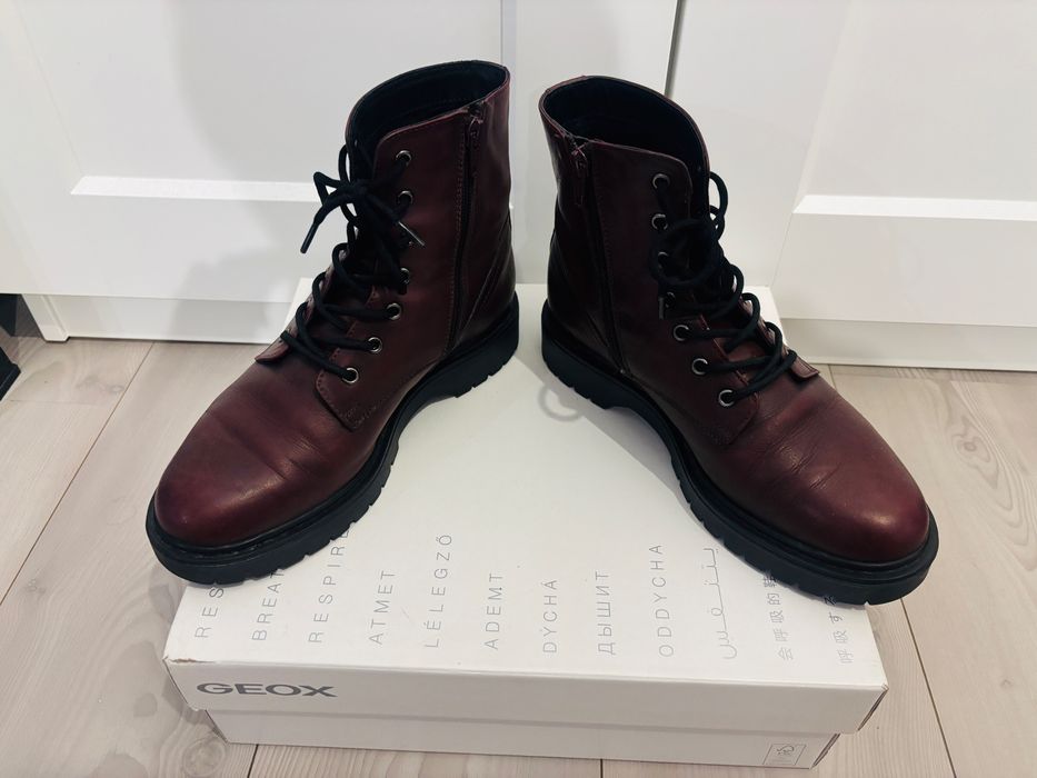 Ghete Geox piele bordeaux