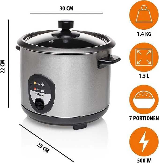 Уред за готвене на ориз Tristar RK, 1L, 500W лек дефект