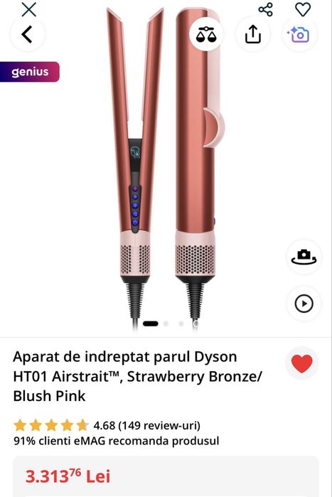 Dyson Airstrait coafare uscare indreptare cu factura