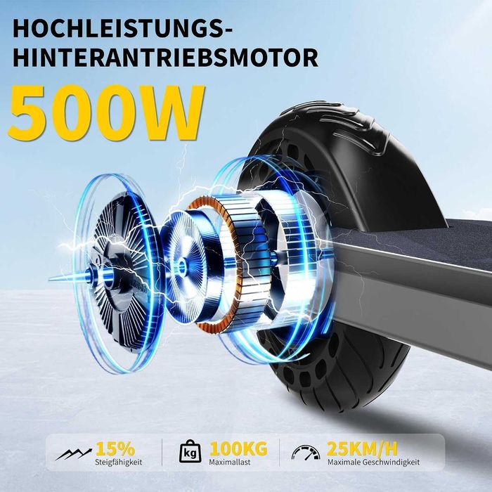Trotinetă electrică QnQ, model 2026, pliabilă, cu roți de 8 inchi, motor de 500 W / 20 km/h