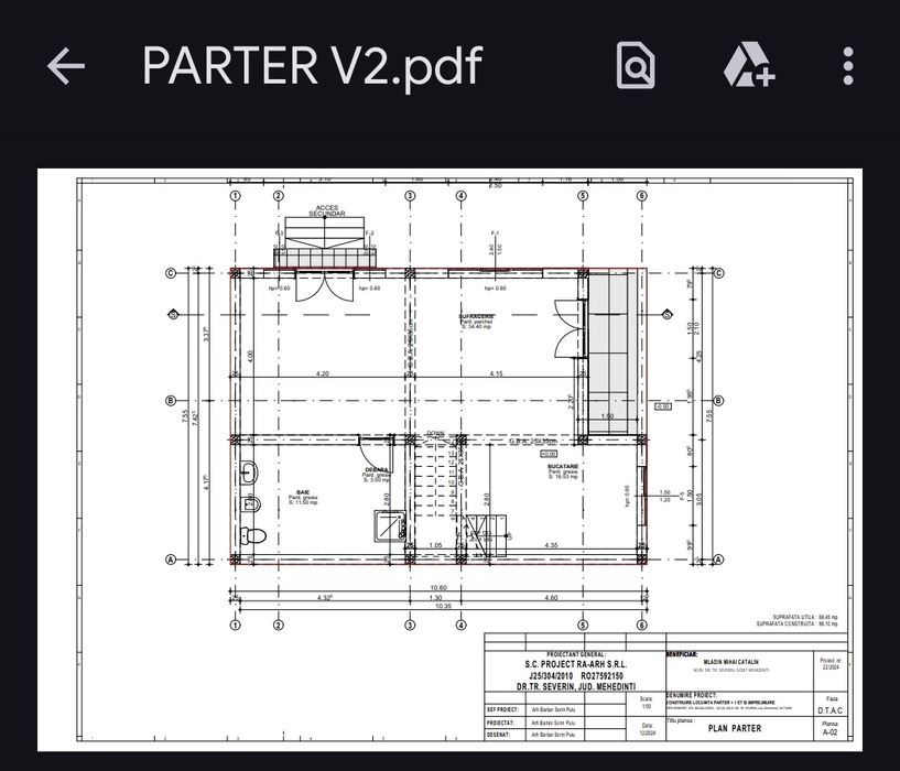 Teren intravilan  principala str V Geoanea cu proiect si autorizatie