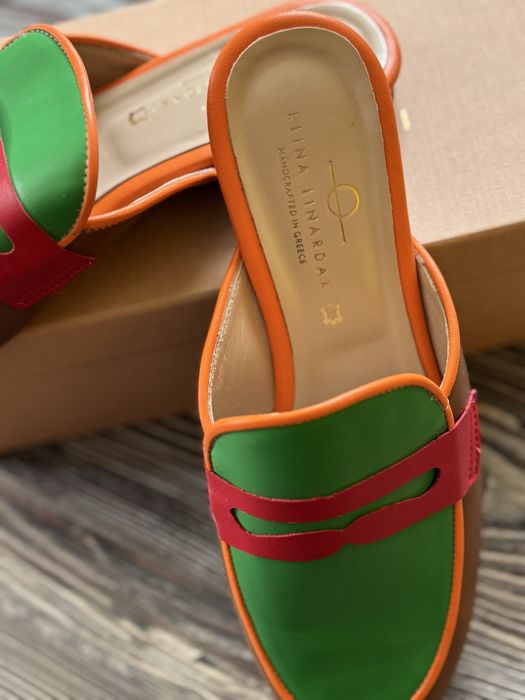 Дамски кожени чехли Elina Linardaki