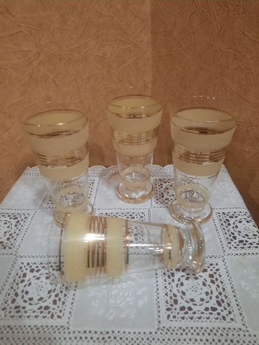 Винтаж. Красивые бокалы на ножке. Чехословакия. Богемия. Оригинальный