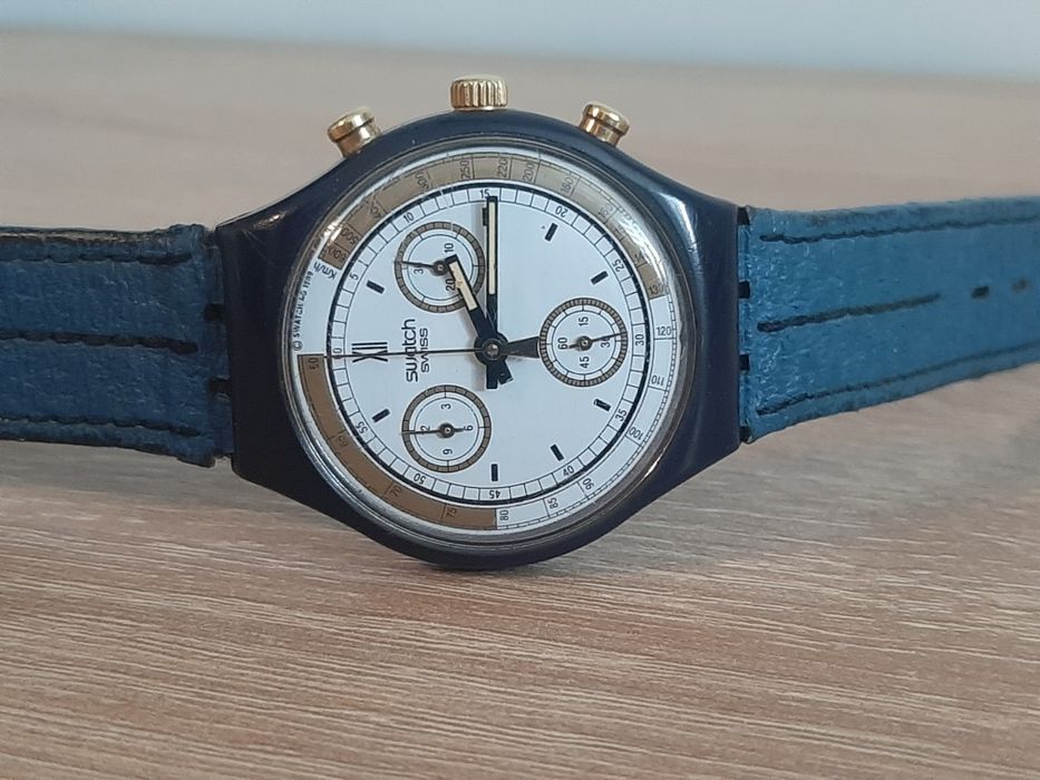 Ceas Swatch Chrono Vintage (Anii '89) - Complet Funcțional, 22 Jewels