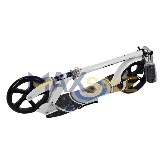 Детска тротинетка сгъваема скутер scooter бяла кръгове алуминиева