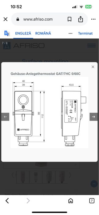 Termostat cu montare aparenta
