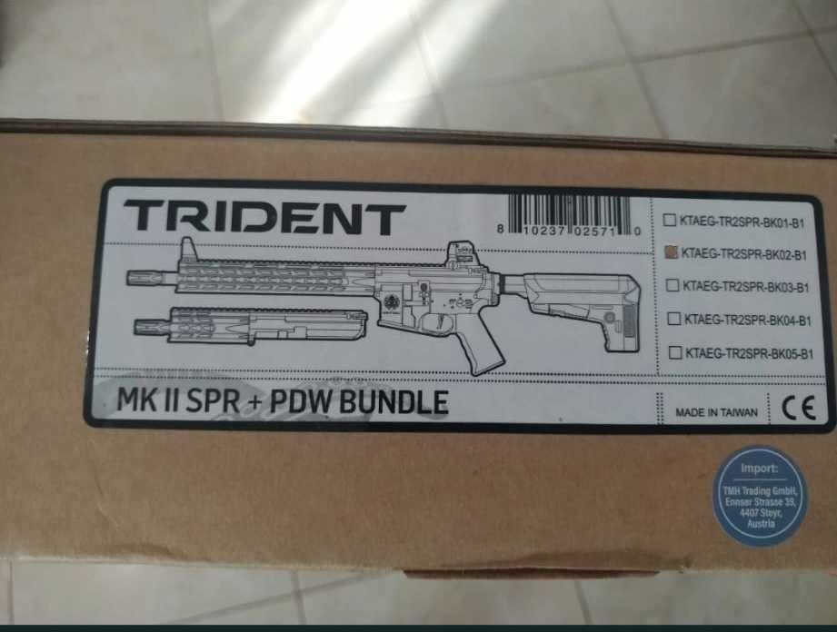 Replica AirSoft AEG Trident Mk2 SPR/PDW Bundle Neagra Krytac