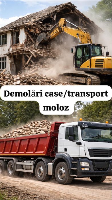 Demolari case/transport moloz/pamant/gunoi(bragadiru-clinceni-domnesti