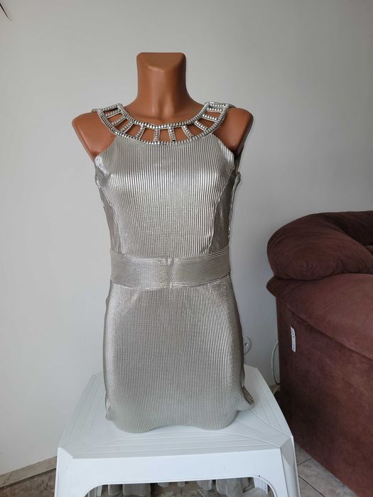 Rochie argintie lunga