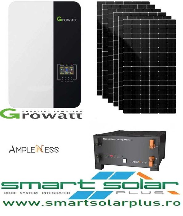 Kit fotovolatic Growatt 6kw + Lifepo4 Baterie 8KW + Presetare montaj