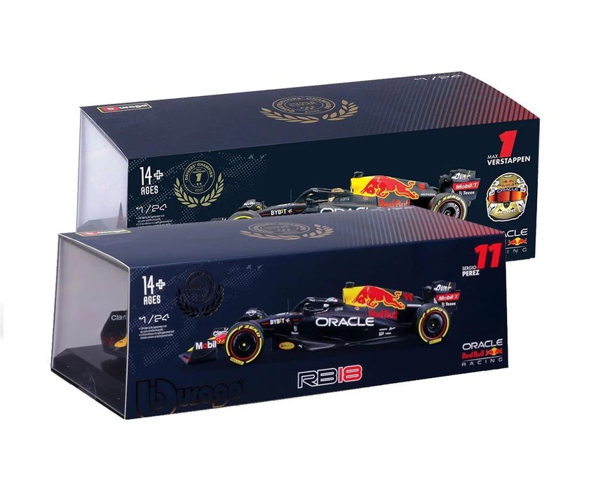 Bburago - модел на кола 1:24 - Oracle Red Bull Racing RB18 ( с каска )