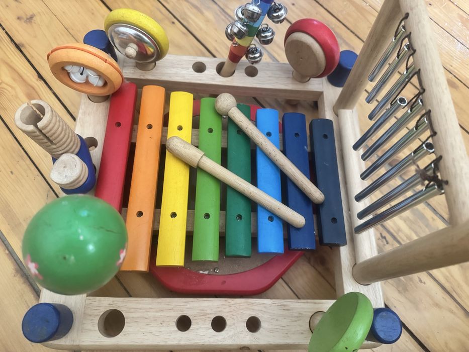 Детска дървена музикална играчка интерактивна