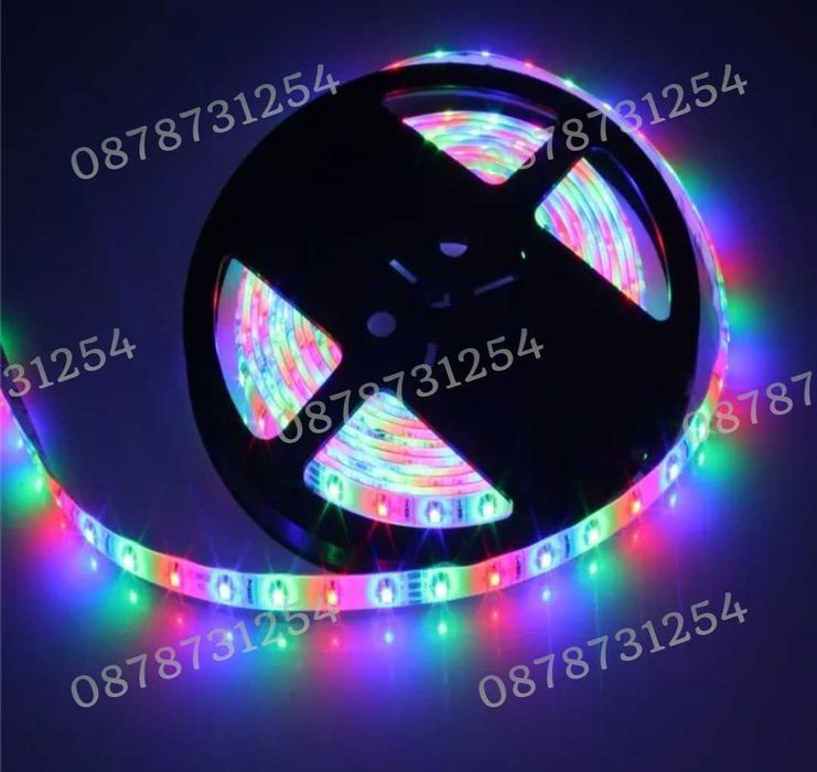 Силиконова Лента 20м. Многоцветна RGB за Коледна Украса Водоустойчива