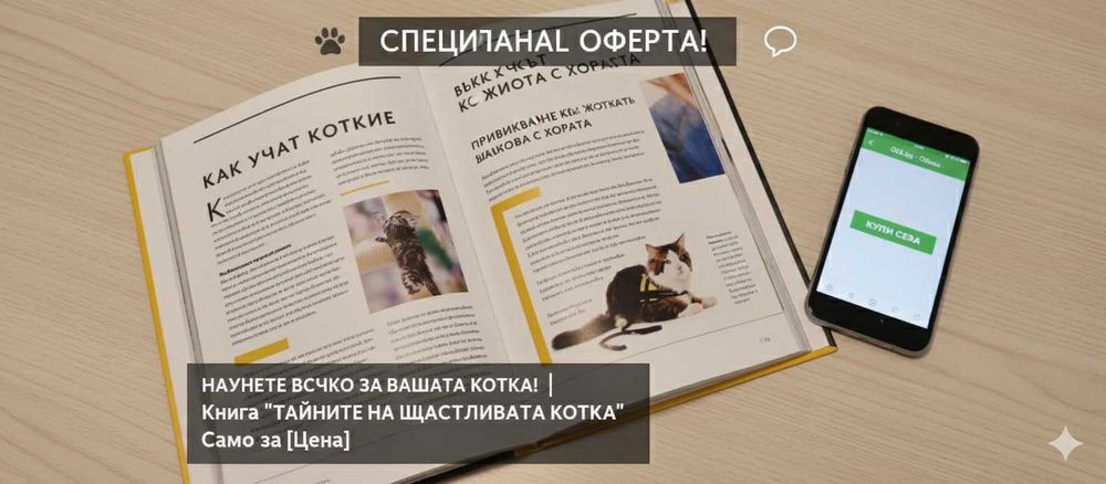 Книга/Списание: Тайните на Щастливата Котка - Привикване и Обучение!