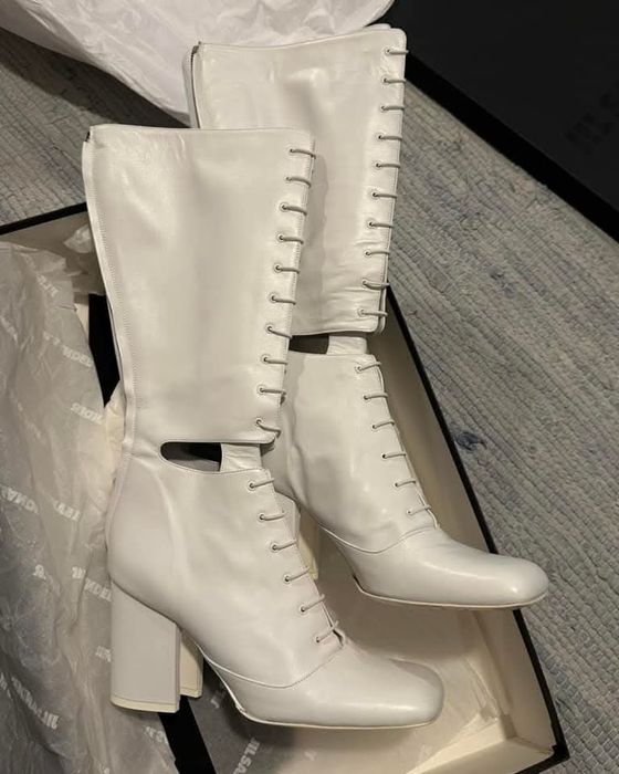 Бели есенни ботуши Jill Sander