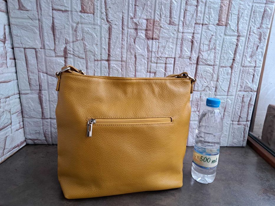 дамска чанта,малка жълта чанта,торба-естествена кожа