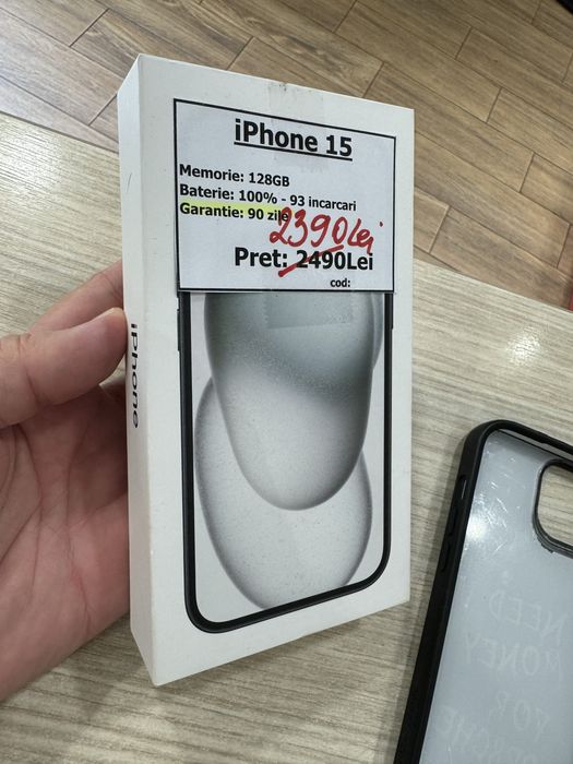 telefon iphone 15 128gb baterie 100% garantie