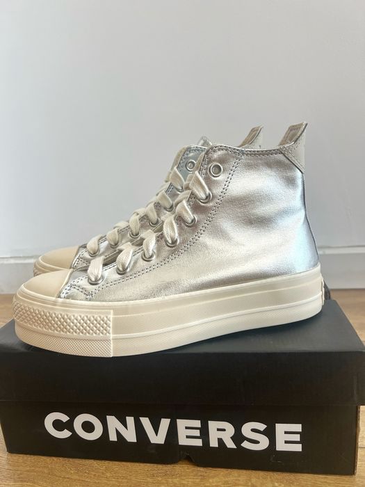 Converse оригинал кеды ботинки конверс серебро