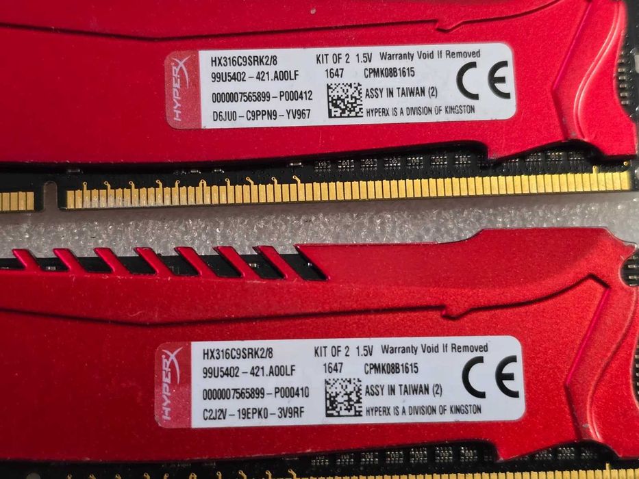 Kit Memorie RAM Kingston HyperX Savage Red 8GB (2x4GB) DDR3 1600MHz CL9 1.5V