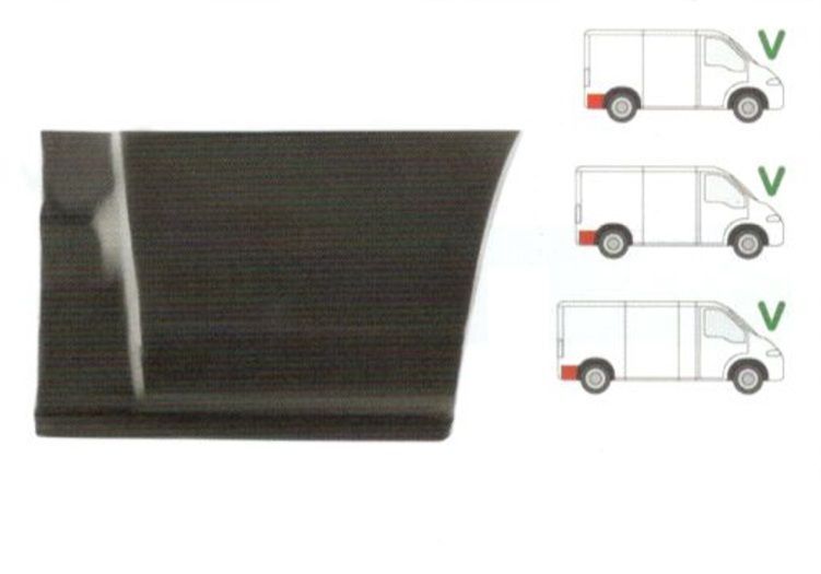 Segment reparatie aripa spate Peugeot Boxer, Citroen Jumper, Fiat Ducato 192006., Partea Dreapta, Spate, in spatele rotii, cu segm sub bara, lungime