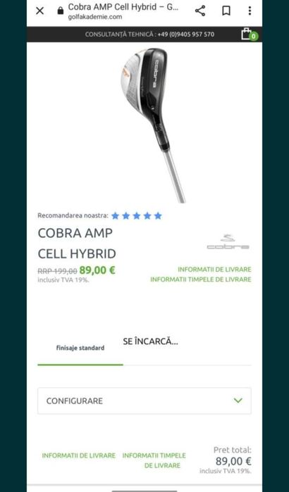 Vand crose din carbon golf primite din SUA.