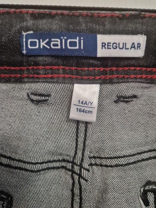 Дънки черни на okaidi размер 164см за 14 год.